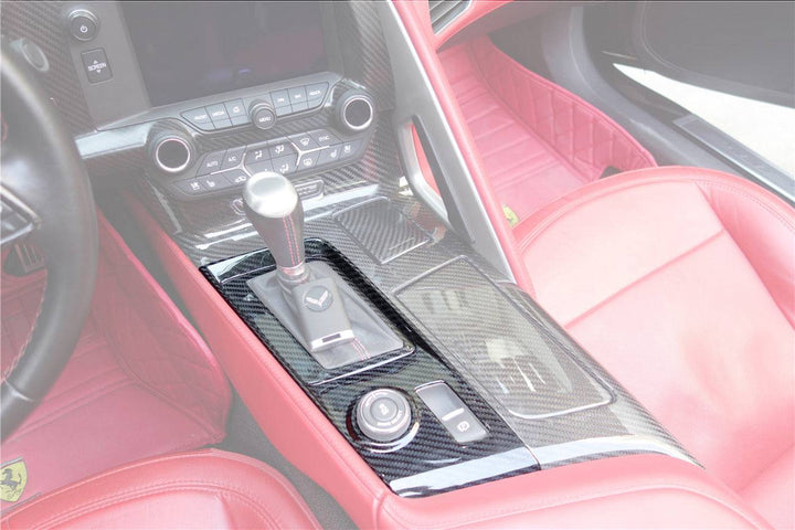 CORVETTE C7 Z06 GRANDSPORT DRY CARBON FIBER AUTOMATIC MANUAL CONTROL GEAR SHIFT PANEL COVER TRIM