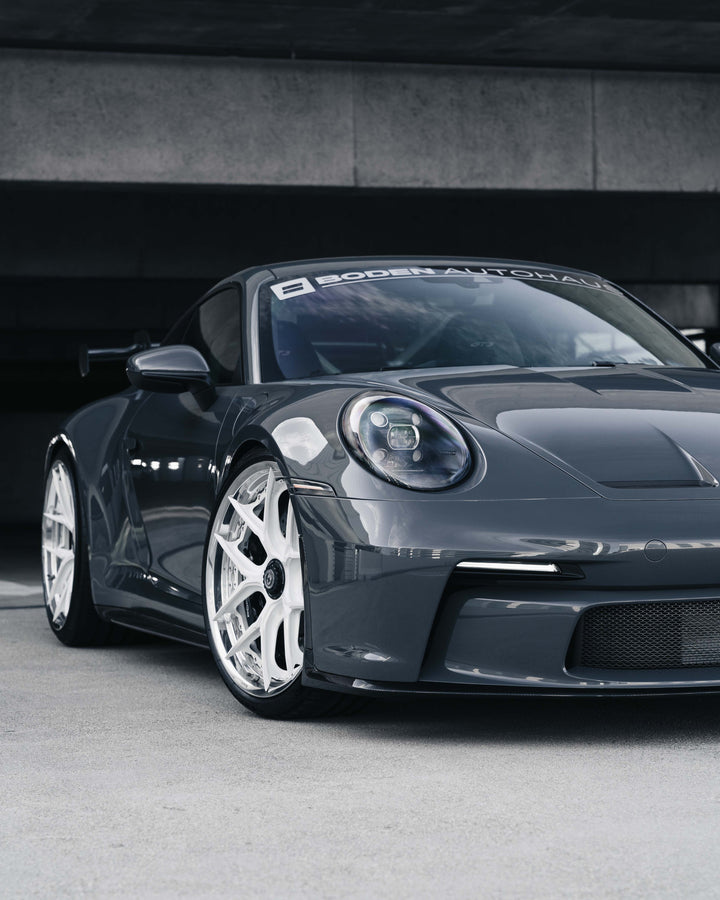 PORSCHE GT3 FORGED WHEELS AND EXHAUST SYSTEM