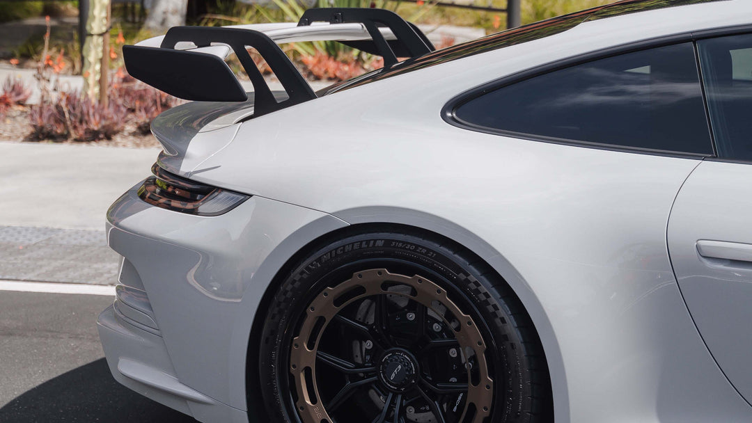 PORSCHE GT3 FORGED WHEELS AND EXHAUST SYSTEM