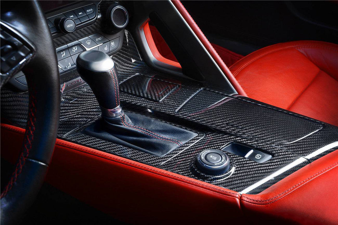 CORVETTE C7 Z06 GRANDSPORT DRY CARBON FIBER AUTOMATIC MANUAL CONTROL GEAR SHIFT PANEL COVER TRIM
