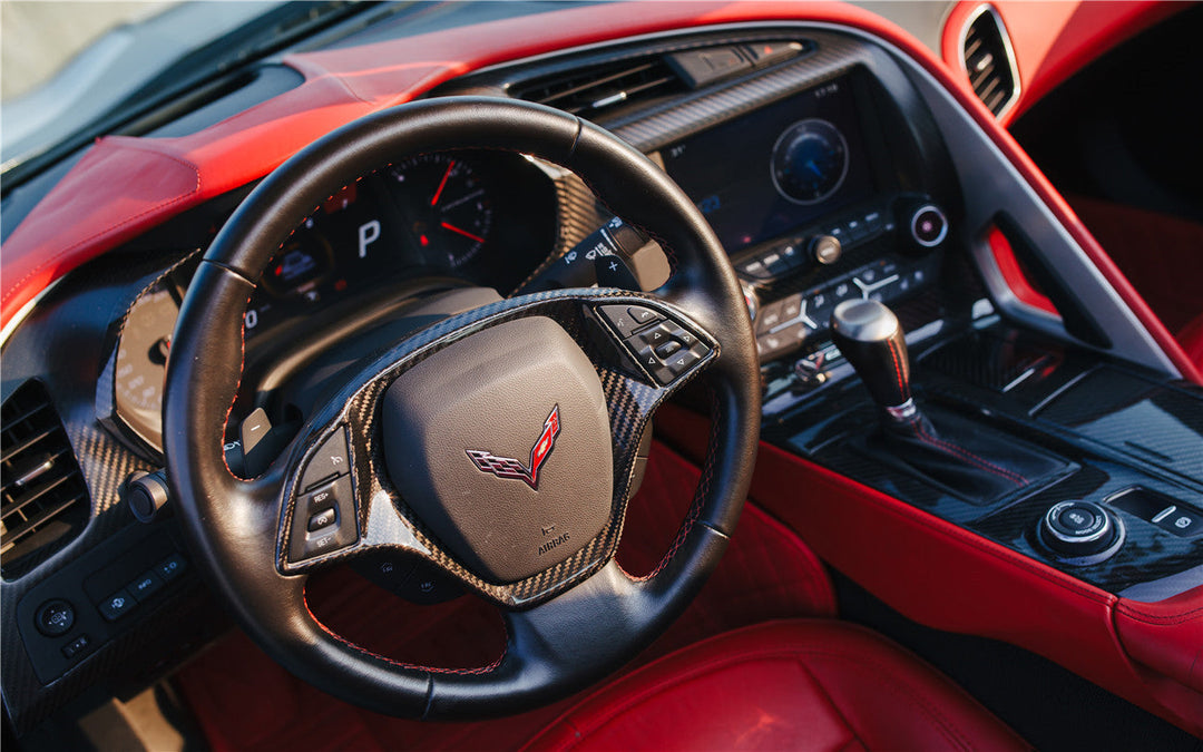 CORVETTE C7 Z06 GRANDSPORT DRY CARBON FIBER AUTOMATIC MANUAL CONTROL GEAR SHIFT PANEL COVER TRIM