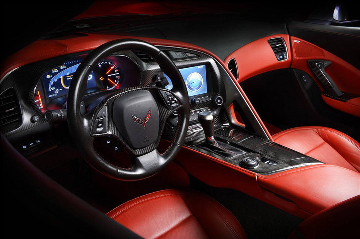 CORVETTE C7 Z06 GRANDSPORT DRY CARBON FIBER AUTOMATIC MANUAL CONTROL GEAR SHIFT PANEL COVER TRIM