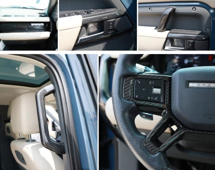 LAND ROVER DEFENDER INTERIOR DRY CARBON FIBER DASHBOARD TRIMS FIT 110 90