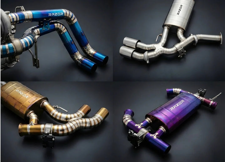 AUDI A6 A7 C8 STAINLESS STEEL CATBACK RAZOR EXHAUST WITH MUFFLER VALVE