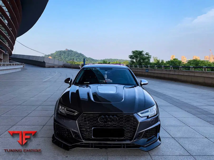 AUDI A4 S4 B9 B9.5 2017 + CARBON FIBER TEMPERED GLASS HOOD