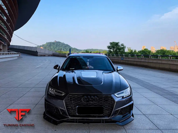 AUDI A4 S4 B9 B9.5 2017 + CARBON FIBER TEMPERED GLASS HOOD