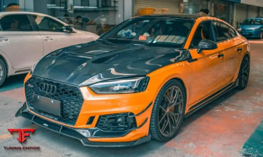 AUDI A5 S5 RS5 B9 B9.5 CARBON FIBER TEMPERED GLASS HOOD