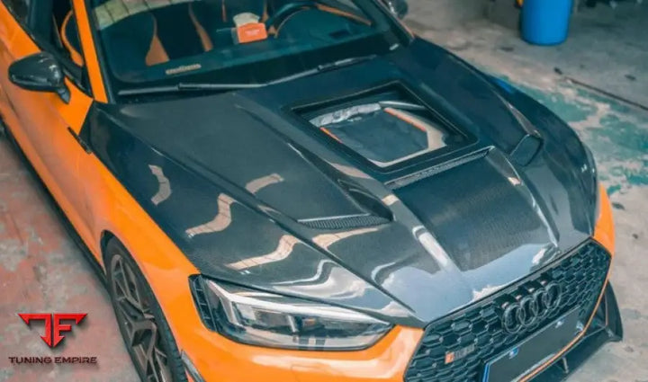 AUDI A5 S5 RS5 B9 B9.5 CARBON FIBER TEMPERED GLASS HOOD