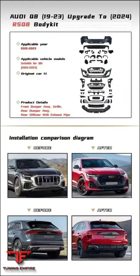 AUDI Q8 2018-2022Y UPGRADE TO RSQ8 BODY KIT