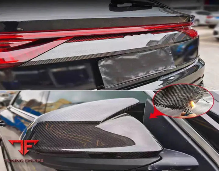 AUDI Q8 DRY CARBON FIBER MIRROR COVERS AND BODY TRIM REAR
