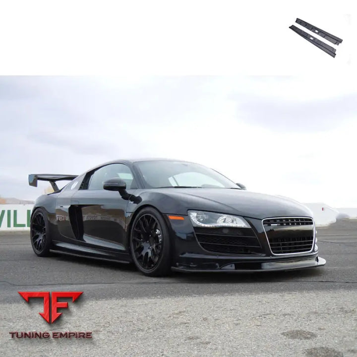 AUDI R8 APR CARBON FIBER MATERIAL SIDE SKIRTS SIDE BUMPER EXTENSION BUMPER DIFFUSER LIPS
