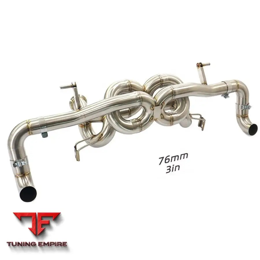 AUDI R8 V10 STAINLESS STEEL CATBACK RAZOR EXHAUST DUAL X PIPE WITH MUFFLER VALVE