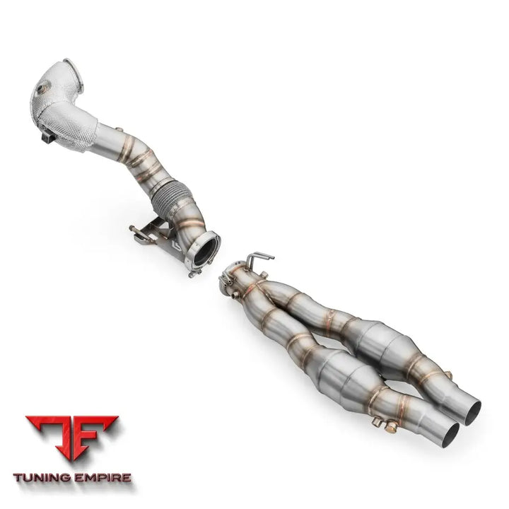 AUDI RS3 8Y 2.5 TFSI DOWNPIPE WITH HEAT SHIELD AND CATALYTIC CONVERTERS