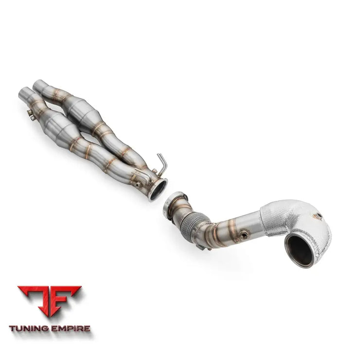 AUDI RS3 8Y 2.5 TFSI DOWNPIPE WITH HEAT SHIELD AND CATALYTIC CONVERTERS