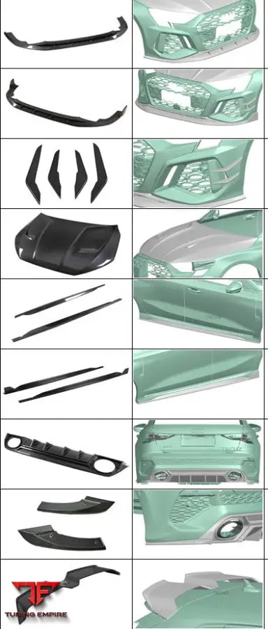 AUDI RS3 (8Y) CARBON FIBER PARTS