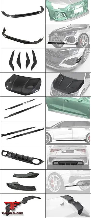 AUDI RS3 8Y CARBON FIBER RAZOR BODY KIT
