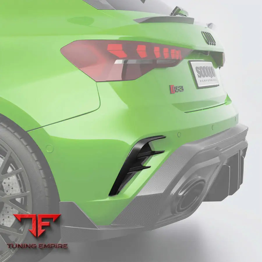 AUDI RS3 8Y FACELIFT REAR BUMPER INSERTS IN PREPREG CARBON FIBRE - Carbon Fibre Parts