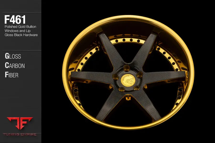 AVANT GARDE AG F461 - CARBON FIBER OVERLAY WITH POLISHED GOLD BULLION WINDOWS