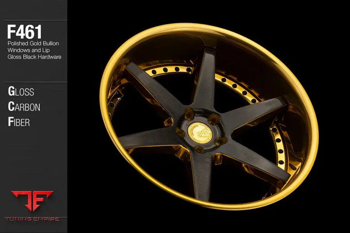 AVANT GARDE AG F461 - CARBON FIBER OVERLAY WITH POLISHED GOLD BULLION WINDOWS