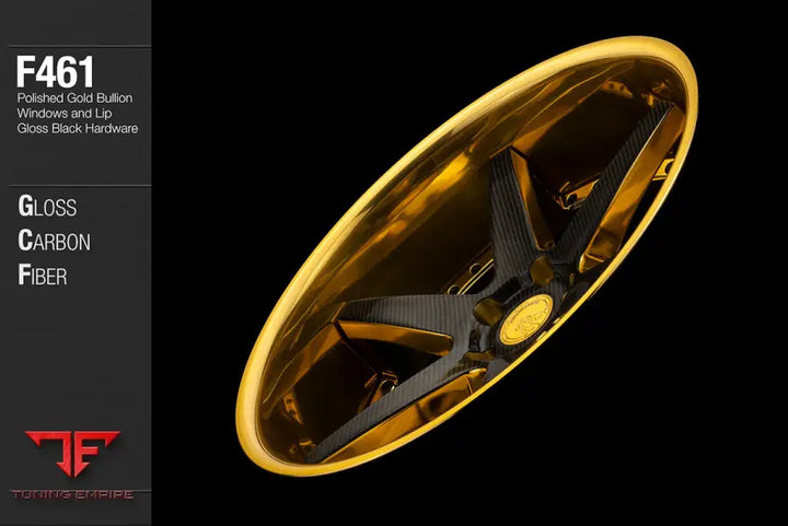 AVANT GARDE AG F461 - CARBON FIBER OVERLAY WITH POLISHED GOLD BULLION WINDOWS