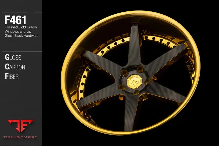 AVANT GARDE AG F461 - CARBON FIBER OVERLAY WITH POLISHED GOLD BULLION WINDOWS