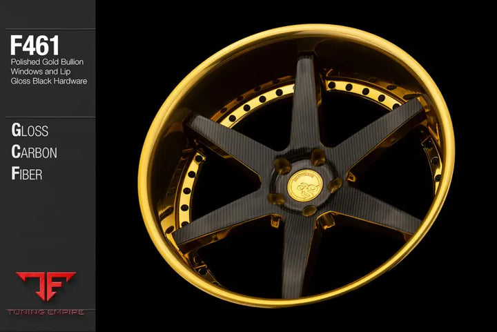 AVANT GARDE AG F461 - CARBON FIBER OVERLAY WITH POLISHED GOLD BULLION WINDOWS