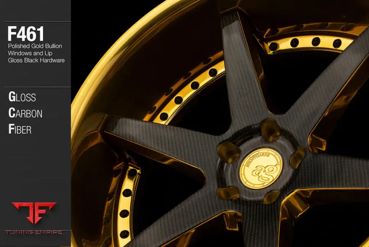 AVANT GARDE AG F461 - CARBON FIBER OVERLAY WITH POLISHED GOLD BULLION WINDOWS