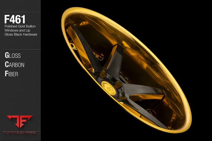 AVANT GARDE AG F461 - CARBON FIBER OVERLAY WITH POLISHED GOLD BULLION WINDOWS