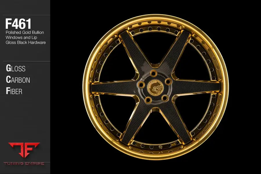 AVANT GARDE AG F461 - CARBON FIBER OVERLAY WITH POLISHED GOLD BULLION WINDOWS