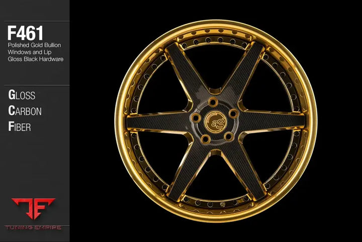 AVANT GARDE AG F461 - CARBON FIBER OVERLAY WITH POLISHED GOLD BULLION WINDOWS