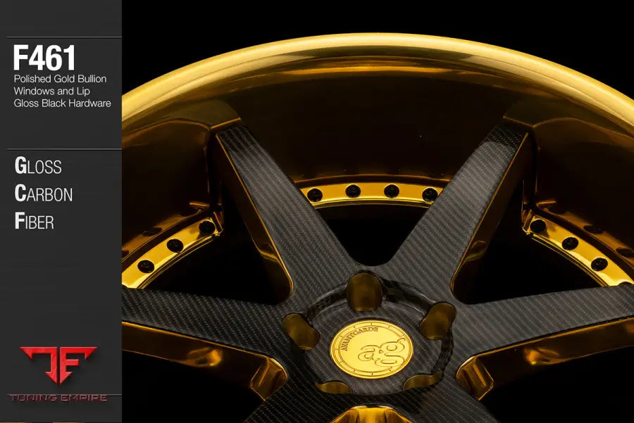AVANT GARDE AG F461 - CARBON FIBER OVERLAY WITH POLISHED GOLD BULLION WINDOWS