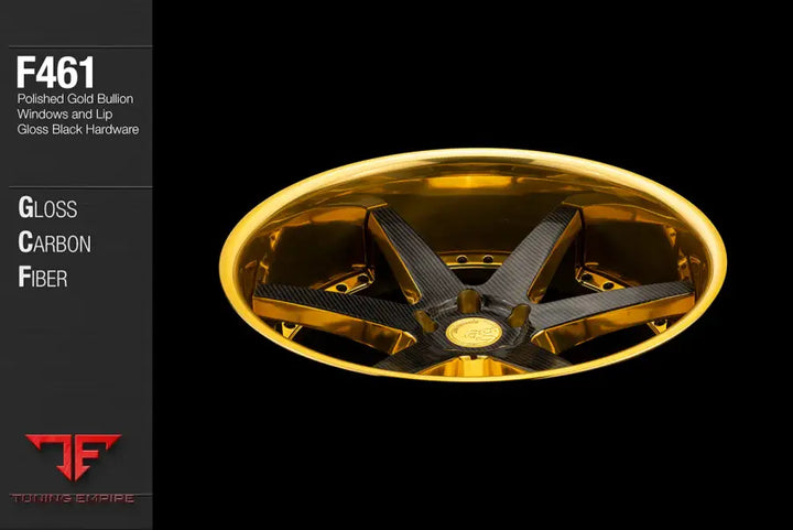 AVANT GARDE AG F461 - CARBON FIBER OVERLAY WITH POLISHED GOLD BULLION WINDOWS