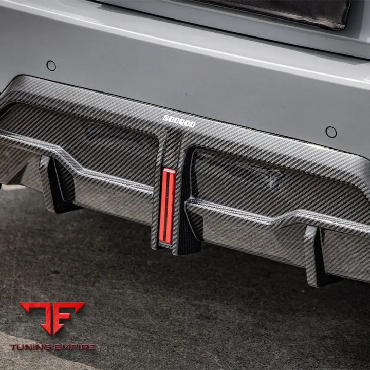 BMW 2 SERIES G42 REAR DIFFUSER W/BRAKE LIGHT IN PREPREG CARBON FIBRE - Carbon Fibre Parts