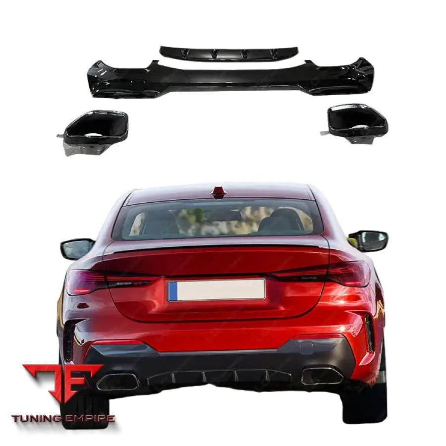BMW 4-SERIES G22/G23 GLOSS BLACK REAR BUMPER DIFFUSER 2020-2024Y