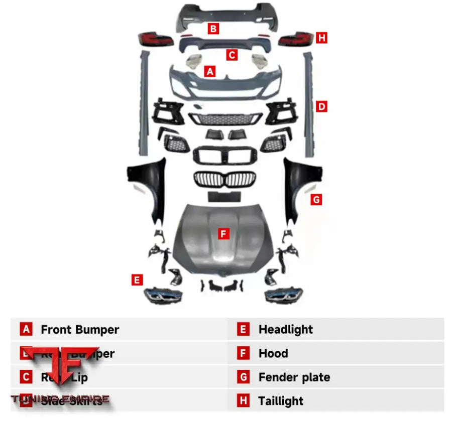 BMW 5 SERIES F10 F18 TO G30 G38 LCI MT BODYKIT 2010-2017y