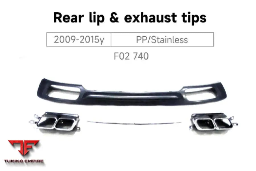 BMW 7 SERIES F02 740 REAR DIFFUSER & EXHAUST TIPS 2009-2015y