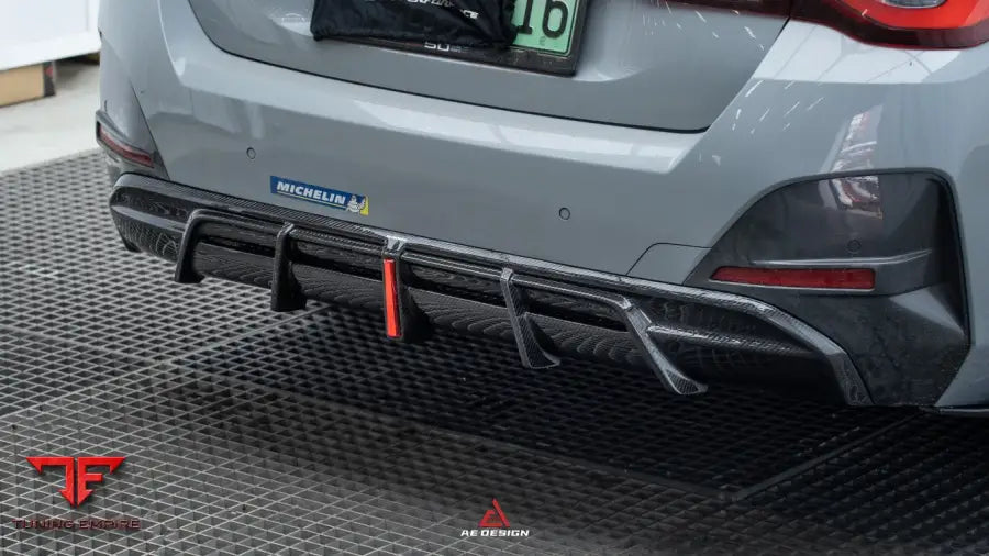 BMW I4 M50 EDRIVE 40 G26 & 4 SERIES GRAN COUPE M440I 430I G26 2022-ON AE STYLE REAR DIFFUSER & CANARDS - Rear Diffuser