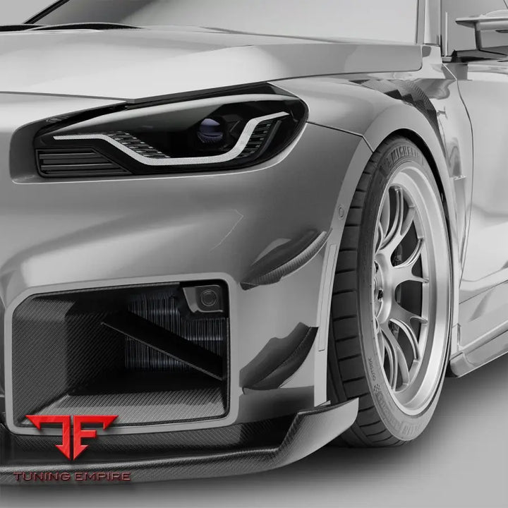 BMW M2 G87 CARBON FIBER AERO FRONT BUMPER CANARDS