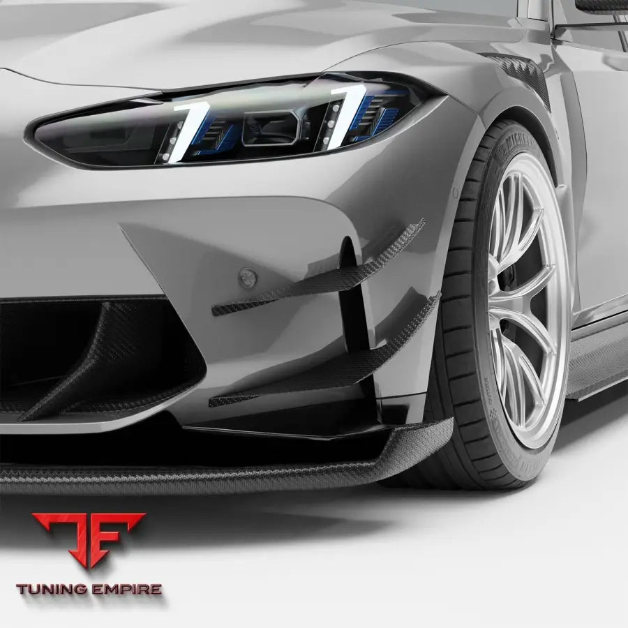 BMW M3 G80 CARBON FIBER AERO FRONT BUMPER CANARDS