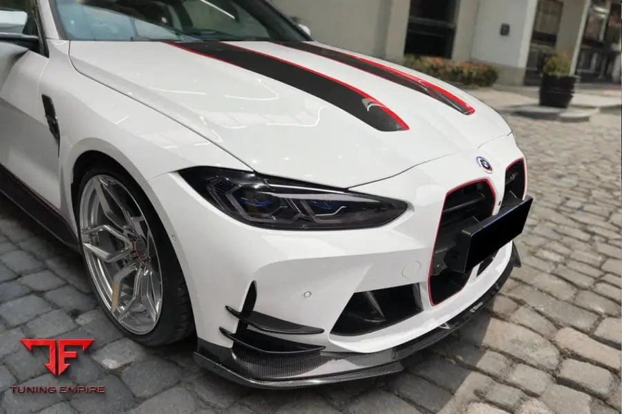 BMW M3 G80 & G81/M4 G82 & G83 D3 STYLE DRY CARBON FIBER FORNT LIP SPLITTER WITH WINGLETS BSD
