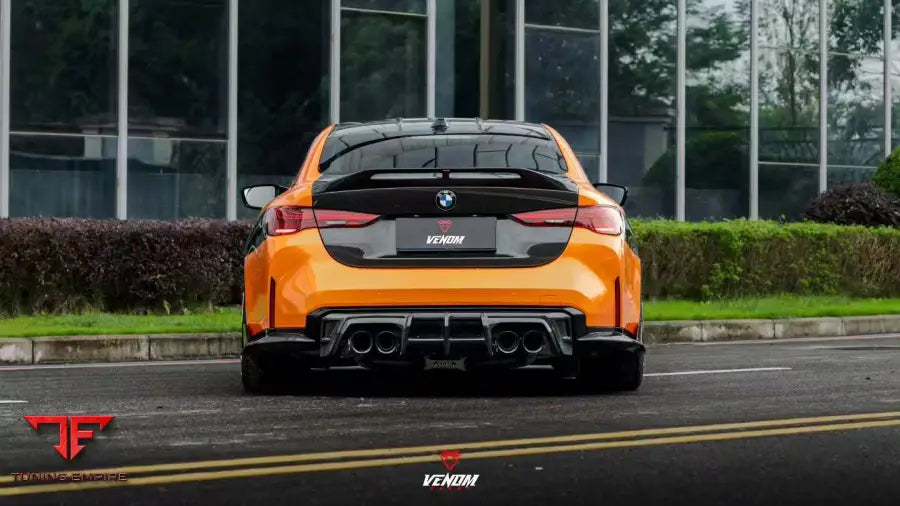 BMW M3 G80 G81 & M4 G82 G83 DRY PRE-PREG CARBON VENOM SPORT SERIES REAR DIFFUSER & CANARDS - Rear Diffuser