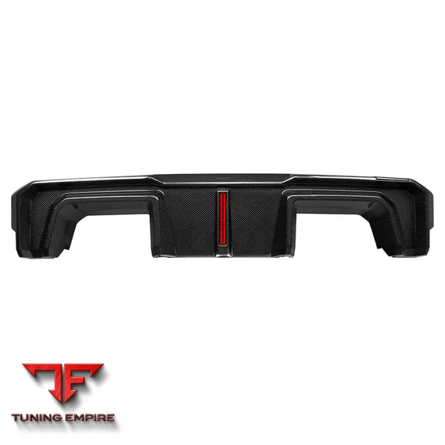 BMW M4 G82 REAR DIFFUSER W/BRAKE LIGHT IN PREPREG CARBON FIBRE (V2) - Carbon Fibre Parts