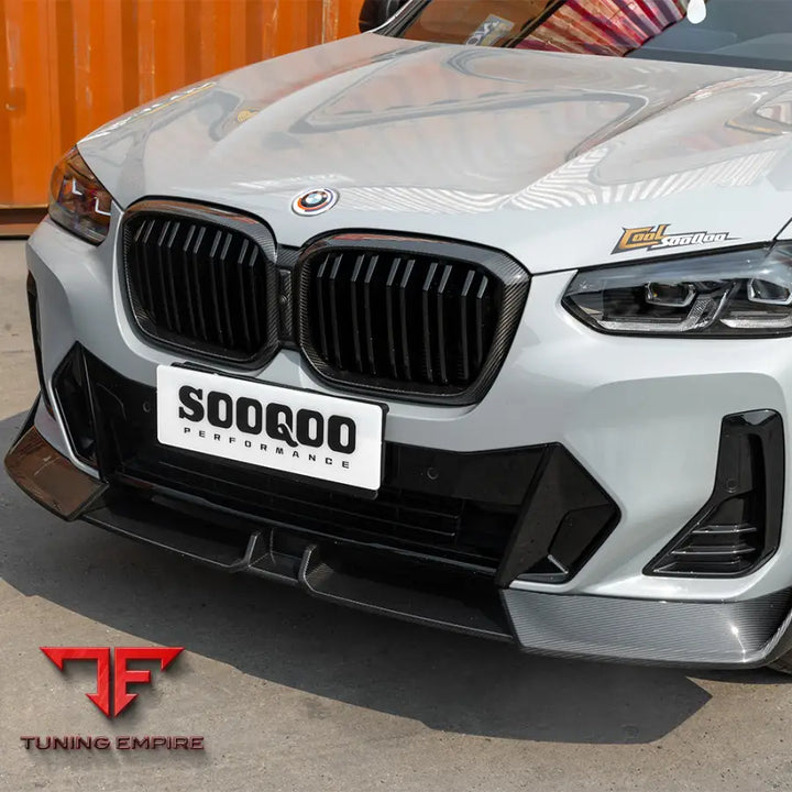 BMW X3 G01 X4 G02 LCI FRONT LIP IN PREPREG CARBON FIBRE (V2) - Carbon Fibre Parts