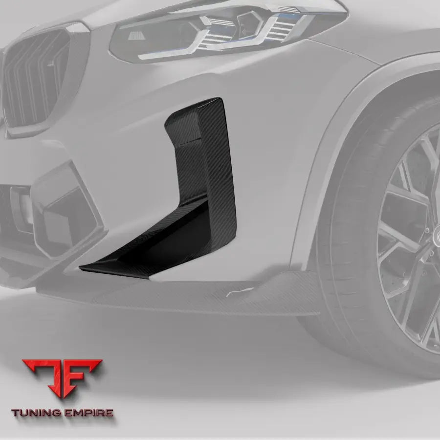 BMW X3M F97 LCI CARBON FIBER FRONT BUMPER AIR INTAKE COVERS