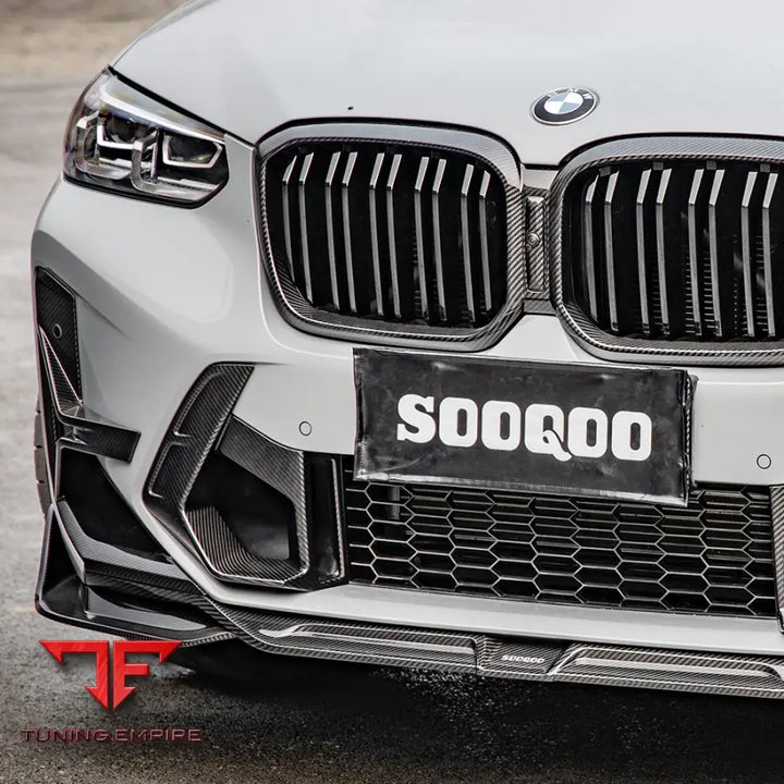 BMW X3M F97 LCI FRONT LIP IN PREPREG CARBON FIBRE (V1) - Carbon Fibre Parts
