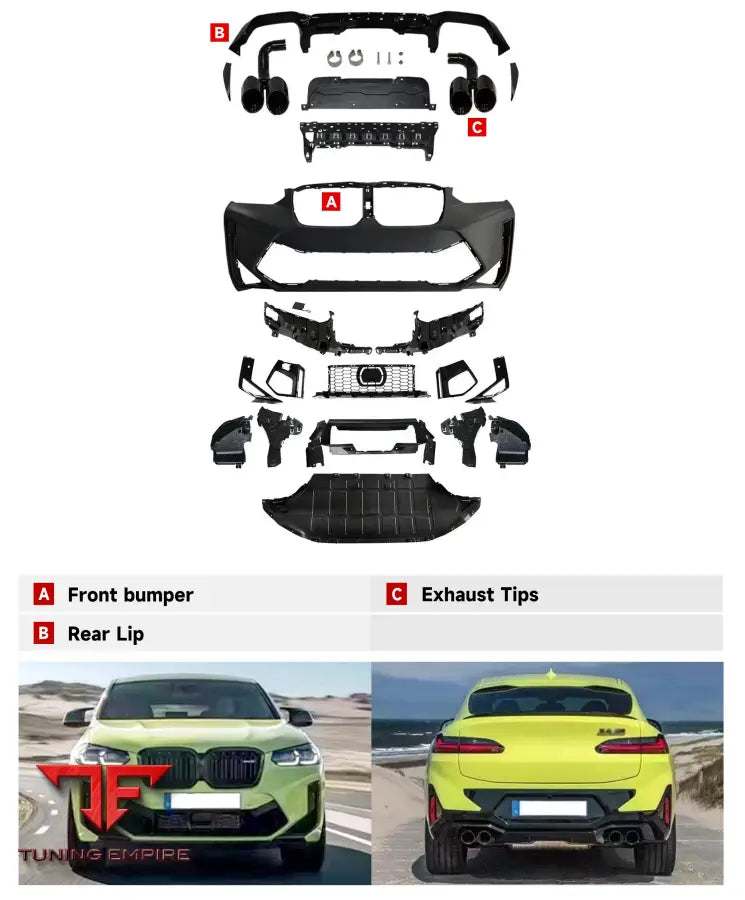 BMW X4 G02 LCI UPGRADE TO X4M (F98 LCI 2022) BODY KIT 2018-2021y