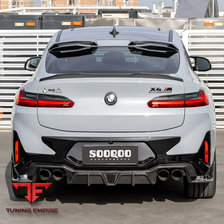 BMW X4M F98 FACELIFT REAR DIFFUSER W/BRAKE LIGHT IN PREPREG CARBON FIBRE - Carbon Fibre Parts