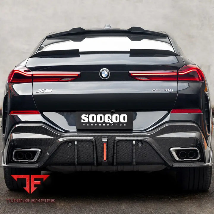BMW X6 G06 REAR DIFFUSER W/BRAKE LIGHT IN PREPREG CARBON FIBRE - Carbon Fibre Parts
