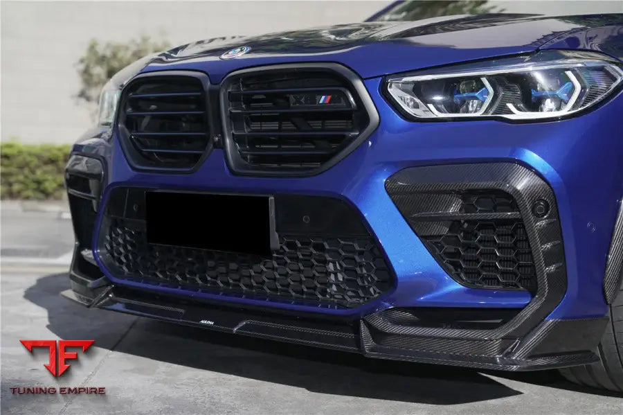 Bmw X6M F96 Ad Style Dry Carbon Fiber Front Bumper Air Inlet Vent Trims Bsd