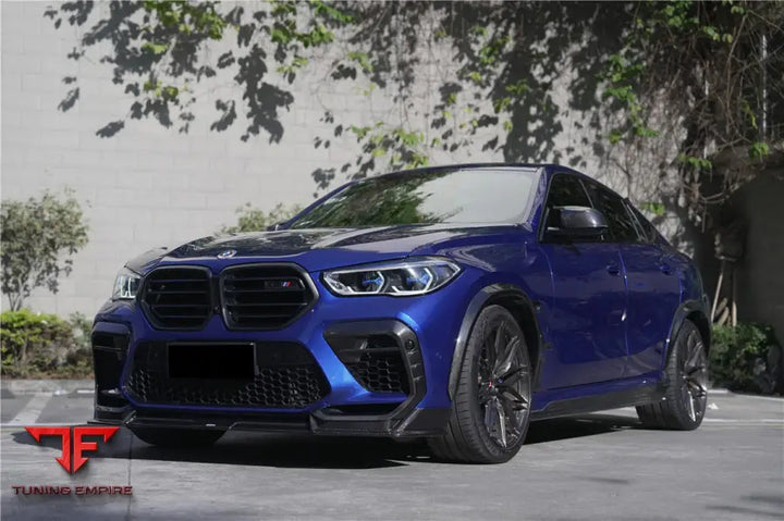 Bmw X6M F96 Ad Style Dry Carbon Fiber Front Bumper Air Inlet Vent Trims Bsd
